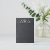 シンプル黒エレガント革イヤリングディスプレイ 名刺 (スタンド正面)