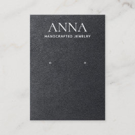 シンプル黒エレガント革イヤリングディスプレイ 名刺