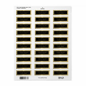 シンプル黒オン金ゴールド ラベル (フルシート)