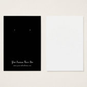 シンプル黒カスタムイヤリング表示カード (正面&裏面)