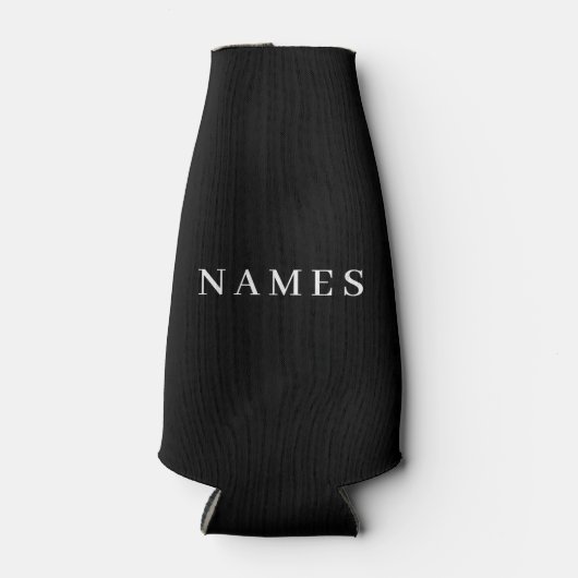 シンプル黒カスタムボトル名を追加エレガントC ボトルクーラー (正面)