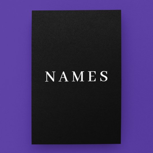 シンプル黒カスタム名の追加エレガント