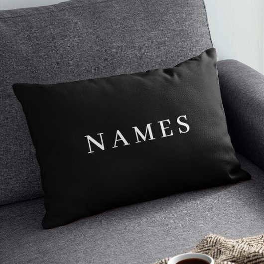 シンプル黒カスタム名の追加エレガント アクセントクッション