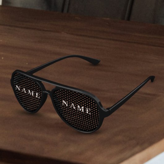 シンプル黒カスタム名の追加エレガント アビエーターサングラス