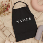 シンプル黒カスタム名の追加エレガント エプロン<br><div class="desc">シンプル黒カスタムデザイン名をエレガント追加。</div>