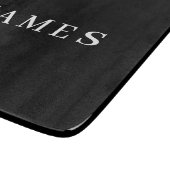 シンプル黒カスタム名の追加エレガント カッティングボード (角)