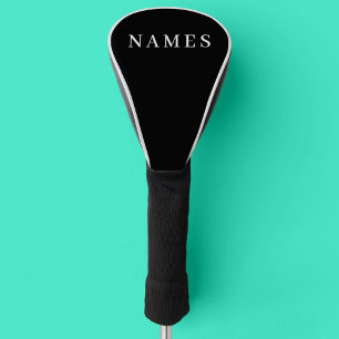 シンプル黒カスタム名の追加エレガント ゴルフヘッドカバー