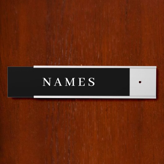 シンプル黒カスタム名の追加エレガント サインプレート
