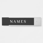シンプル黒カスタム名の追加エレガント サインプレート (正面)