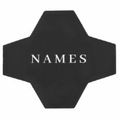 シンプル黒カスタム名の追加エレガント サッカーボール (フラット)