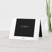 シンプル黒カスタム名の追加エレガント シーズンカード (裏面)