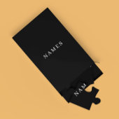 シンプル黒カスタム名の追加エレガント ジグソーパズル