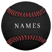 シンプル黒カスタム名の追加エレガント ソフトボール (正面)