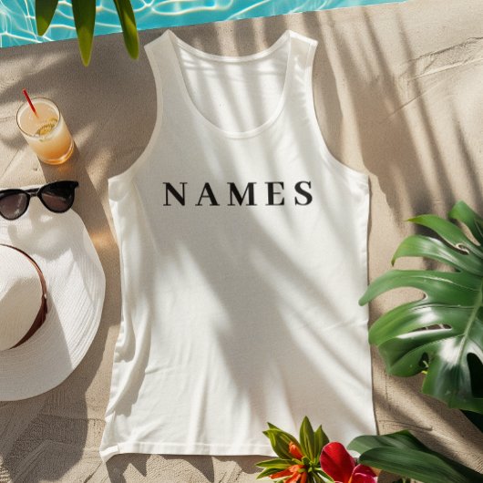 シンプル黒カスタム名の追加エレガント タンクトップ
