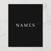 シンプル黒カスタム名の追加エレガント チラシ (裏面)