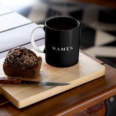 シンプル黒カスタム名の追加エレガント ツートーンマグカップ