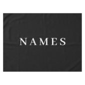 シンプル黒カスタム名の追加エレガント テーブルクロス (正面(横))