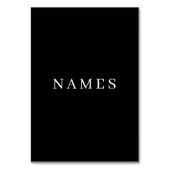 シンプル黒カスタム名の追加エレガント テーブルナンバー (裏面)