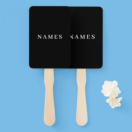 シンプル黒カスタム名の追加エレガント ハンドファン