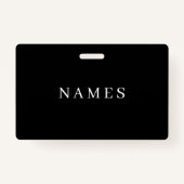 シンプル黒カスタム名の追加エレガント バッジ (正面)