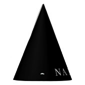 シンプル黒カスタム名の追加エレガント パーティーハット (左)