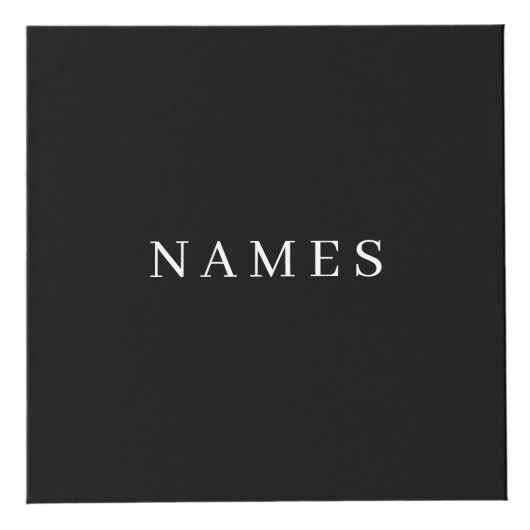 シンプル黒カスタム名の追加エレガント フォトキューブ (正面)