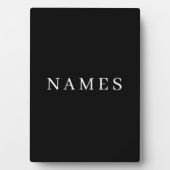 シンプル黒カスタム名の追加エレガント フォトプラーク (正面)