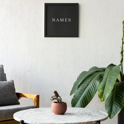 シンプル黒カスタム名の追加エレガント フォトプリント           