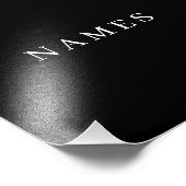 シンプル黒カスタム名の追加エレガント フォトプリント            (角)