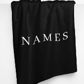 シンプル黒カスタム名の追加エレガント フリースブランケット