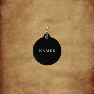 シンプル黒カスタム名の追加エレガント ペット ネームタグ