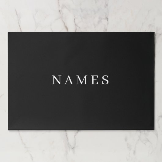 シンプル黒カスタム名の追加エレガント ペーパーパッド (正面)
