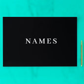 シンプル黒カスタム名の追加エレガント ペーパーパッド