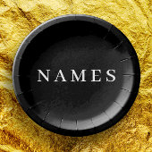 シンプル黒カスタム名の追加エレガント ペーパープレート