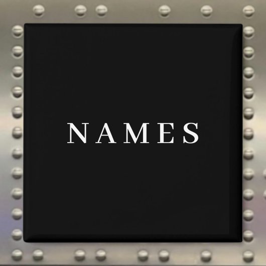 シンプル黒カスタム名の追加エレガント マグネット