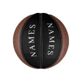 シンプル黒カスタム名の追加エレガント ミニバスケットボール (縦)