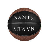 シンプル黒カスタム名の追加エレガント ミニバスケットボール (正面)