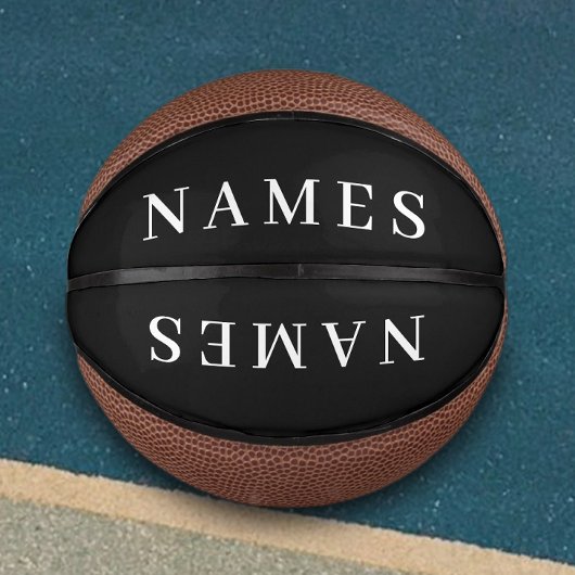 シンプル黒カスタム名の追加エレガント ミニバスケットボール
