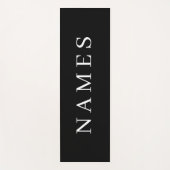 シンプル黒カスタム名の追加エレガント ヨガマット (正面)