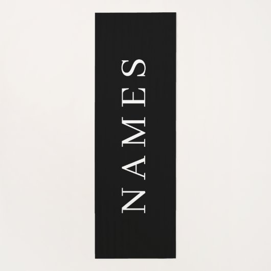 シンプル黒カスタム名の追加エレガント ヨガマット (裏面)