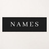 シンプル黒カスタム名の追加エレガント ヨガマット (正面(横))