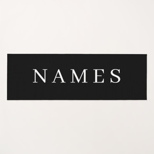 シンプル黒カスタム名の追加エレガント ヨガマット (正面(横))