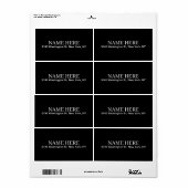 シンプル黒カスタム名の追加エレガント ラベル (フルシート)