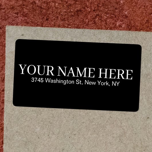 シンプル黒カスタム名の追加エレガント ラベル