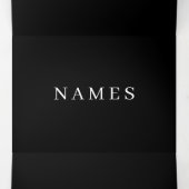 シンプル黒カスタム名の追加エレガント 三つ折りカード (内部中)