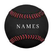 シンプル黒カスタム名の追加エレガント 野球ボール (裏面)