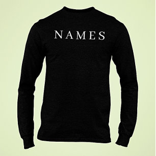 シンプル黒カスタム名の追加エレガント Tシャツ