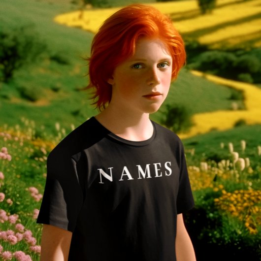 シンプル黒カスタム名の追加エレガント Tシャツ