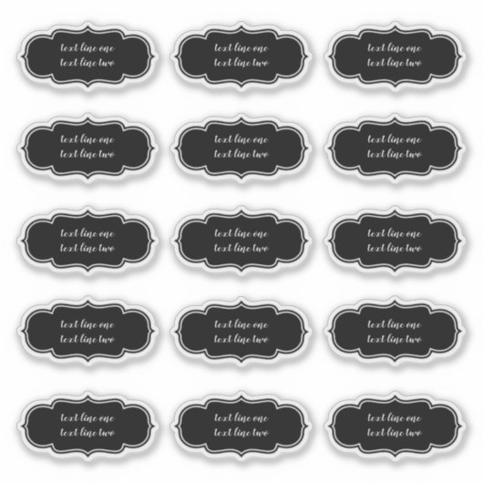 シンプル黒キッチンモダンラベル シール (正面)