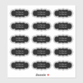 シンプル黒キッチンモダンラベル シール (シート)